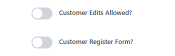 show in customer registration form